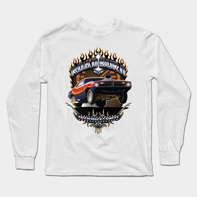 Muscle Car - Barracuda Road Burn Long Sleeve T-Shirt by GetTheCar